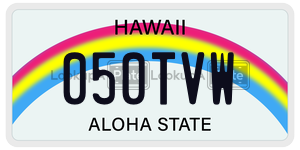 050TVW license plate in Hawaii