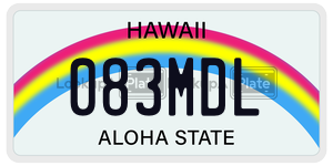 083MDL  license plate in HI