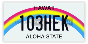 103HEK  license plate in HI