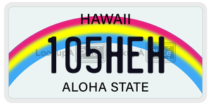 105HEH  license plate in HI