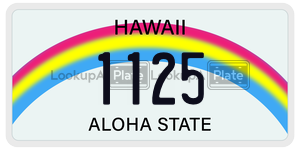 1125 license plate in Hawaii