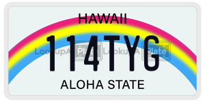 114TYG license plate in Hawaii