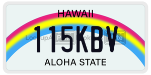 115KBV license plate in Hawaii