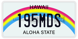 195MDS  license plate in HI
