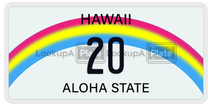 20  license plate in HI