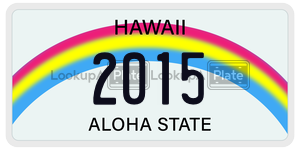 2015  license plate in HI