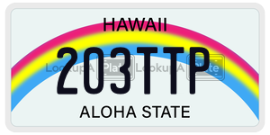 203TTP  license plate in HI
