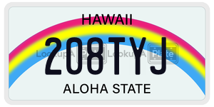 208TYJ  license plate in HI