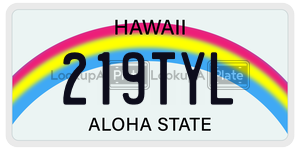 219TYL  license plate in HI