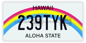 239TYK  license plate in HI