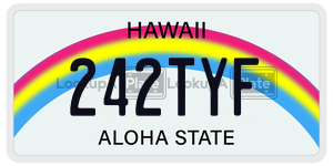 242TYF  license plate in HI