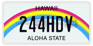 244HDV  license plate in HI