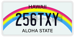 256TXY  license plate in HI