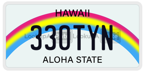 330TYN  license plate in HI