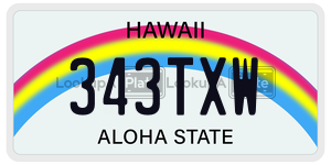 343TXW  license plate in HI