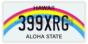 399XRG  license plate in HI