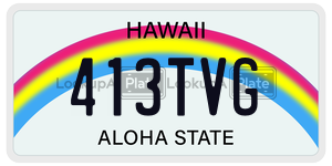 413TVG  license plate in HI