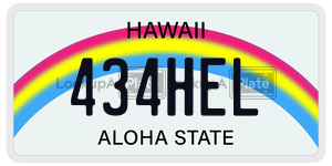 434HEL  license plate in HI
