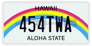 454TWA  license plate in HI