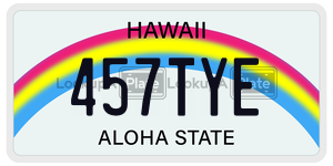 457TYE license plate in Hawaii