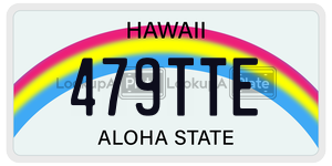 479TTE license plate in Hawaii