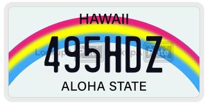 495HDZ  license plate in HI