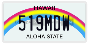 519MDW  license plate in HI