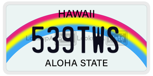 539TWS  license plate in HI