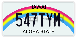 547TYM  license plate in HI
