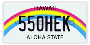 550HEK  license plate in HI