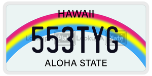 553TYG  license plate in HI