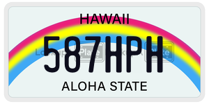 587HPH  license plate in HI