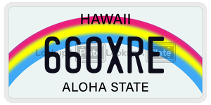 660XRE license plate in Hawaii