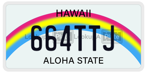 664TTJ  license plate in HI