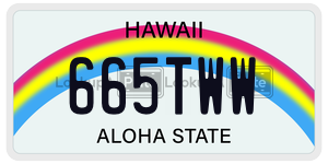 665TWW  license plate in HI