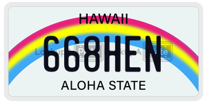 668HEN  license plate in HI