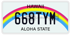 668TYM  license plate in HI