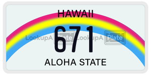 671  license plate in HI