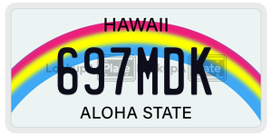 697MDK  license plate in HI