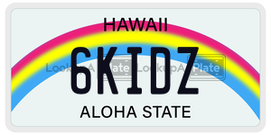 6KIDZ  license plate in HI