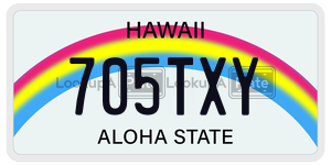705TXY  license plate in HI
