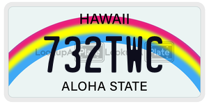 732TWC license plate in Hawaii