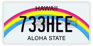 733HEE license plate in Hawaii