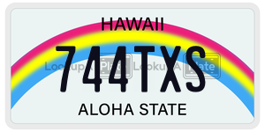 744TXS  license plate in HI