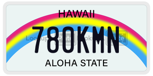 780KMN license plate in Hawaii