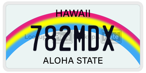 782MDX  license plate in HI