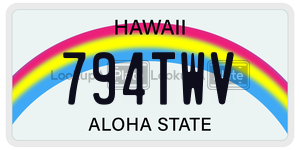 794TWV license plate in Hawaii