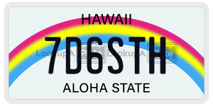 7D6STH  license plate in HI