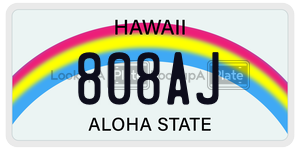808AJ  license plate in HI