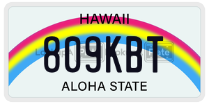 809KBT  license plate in HI